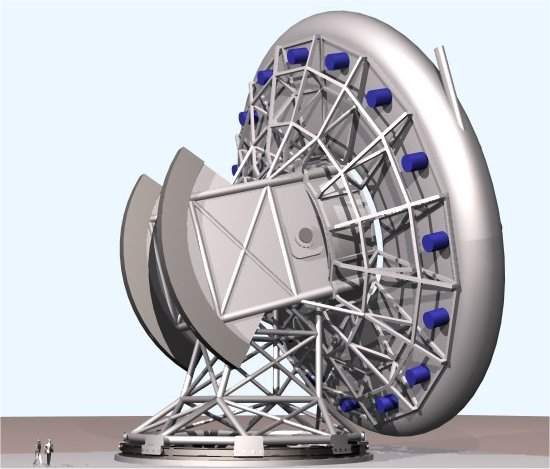 Uma versão prática da funda espacial seria colocada em uma torre móvel, permitindo fazer a mira para colocar o objeto na órbita correta. [Imagem: HyperV]