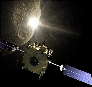 Além de estudos sobre como desviar um asteroide, os cientistas vão aproveitar para estudar sua composição, com vistas a uma eventual mineração espacial futura. [Imagem: ESA/AOES Medialab]